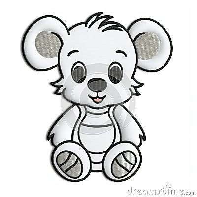 Rubber Koala Bear Embroidery Design: Adorable Toy Sculpture Inspired By Disney Animation Stock Photo