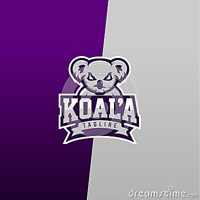 Koala E sports Logo Vector Design Template For Team Vector Illustration