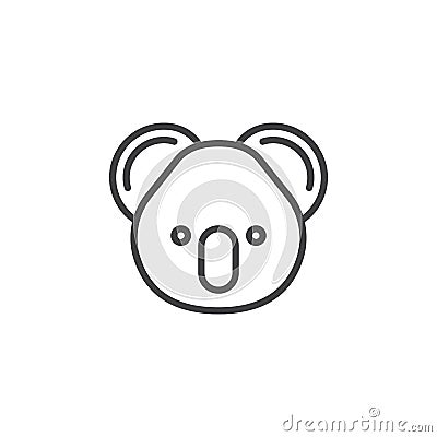 Koala head line icon, outline vector sign Vector Illustration