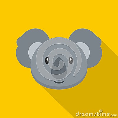 Koala icon, flat style Vector Illustration