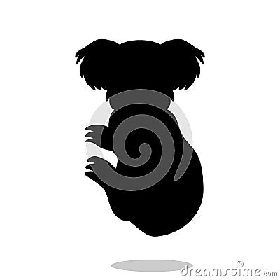 Koala marsupial mammal black silhouette animal Vector Illustration