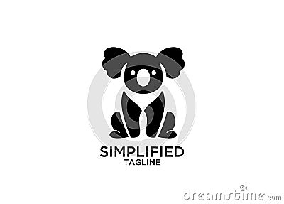 Koala set outline line bear set black gold color outline line set silhouette logo icon designs vector Stock Photo