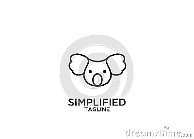 Koala set outline line bear set black gold color outline line set silhouette logo icon designs vector Stock Photo