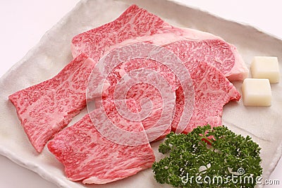 Kobe beef, Wagyu, Japanese marbled beef Stock Photo