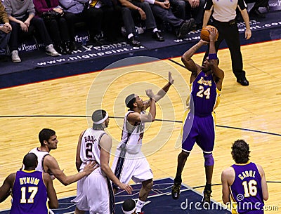 Kobe Bryant in the game against New Jersey Nets Editorial Stock Photo