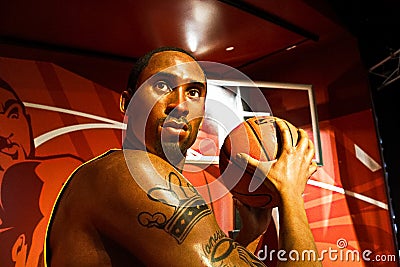 Kobe Bryant waxwork figure Editorial Stock Photo