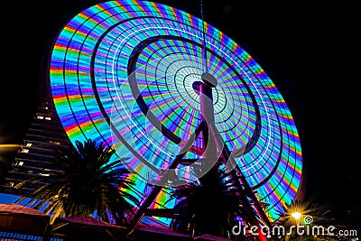 Kobe Ferris wheel lighten up at night Editorial Stock Photo