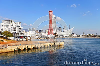 Kobe Harborland in Kobe City, Japan Editorial Stock Photo
