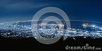 Kobe Night View from Mt. Maya (Mayayama) in Kobe, Japan. Stock Photo