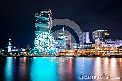 Kobe, 23 Nov., Night view of the Kobe harborland and colorful li Editorial Stock Photo