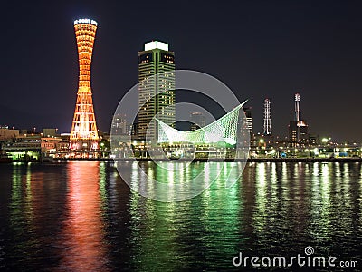 Kobe port night scene Stock Photo