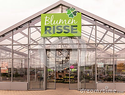 Koblenz, Germany - October 26, 2023: entrance of the local Risse garden center Editorial Stock Photo