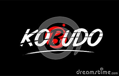 kobudo word text logo icon with red circle design Stock Photo