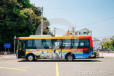 Kochi city tour bus My-Yu bus in Kochi, Shikoku, Japan Editorial Stock Photo