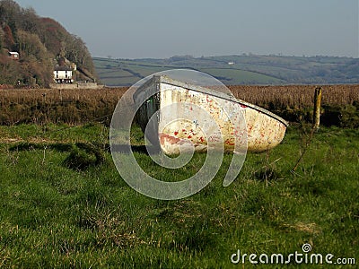 A view of Laugharne in Carmarthenshire with the famous boathouse in the background. Editorial Stock Photo