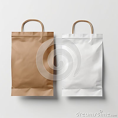 Kodak Ektar Style Cardboard Paper Bag Mockup - Hyperealistic 8k Uhd Image Stock Photo