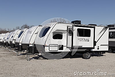 Kodiak Cub Fifth Wheel trailer. Kodiak is a division of Dutchmen RV and Thor Industries Editorial Stock Photo