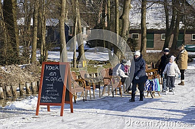 Koek en zopie in the Netherlands in Giethoorn Editorial Stock Photo