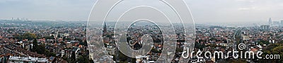 Koekelberg, Brussels Capital Region , Belgium - 180 degress panoramic view over the municipalities of Berchem Sainte Agathe, Editorial Stock Photo