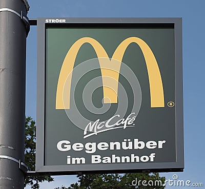 KOeLN - AUG 2019: McDonald's sign Editorial Stock Photo