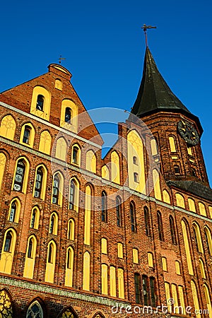 Koenigsberg Cathedral at sunset. Kaliningrad (until 1946 Koenigsberg), Russia Stock Photo