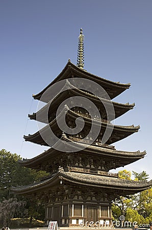Kofukuji Pagoda, Nara, Japan Stock Photo