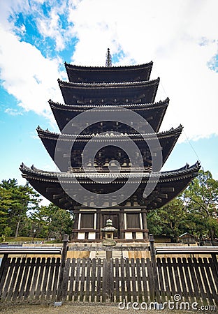 Kofukuji Temple in Nara, Japan Editorial Stock Photo