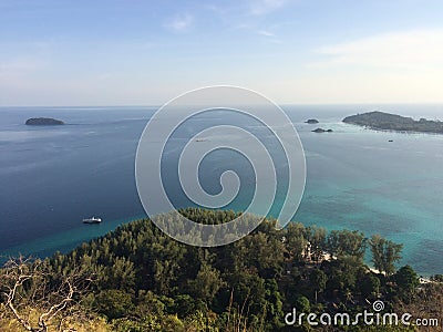 Koh Adang island sea cliff Stock Photo
