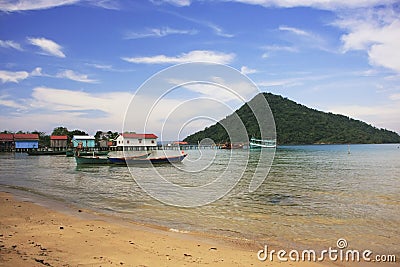 Koh Kon island seeing from Koh Rong Samlon island, Gulf of Thailand, Cambodia Stock Photo