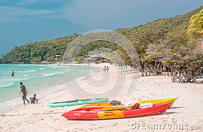 Haad Tien Beach is another great beach to visit on Koh Larn Island, Pattaya, Thailand. Editorial Stock Photo