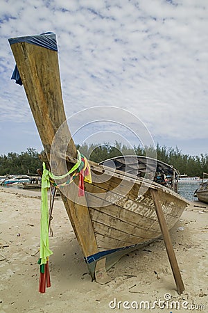 A boat by the sea in Koh Samui, Thailand Editorial Stock Photo