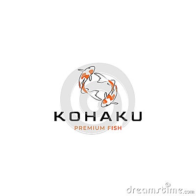 Kohaku Koi fish logo vector icon template Vector Illustration