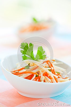 Kohlrabi and carrot salad Stock Photo