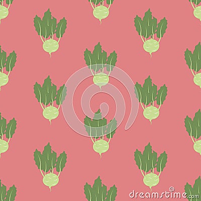 Kohlrabi Vegetable pattern Vector Illustration