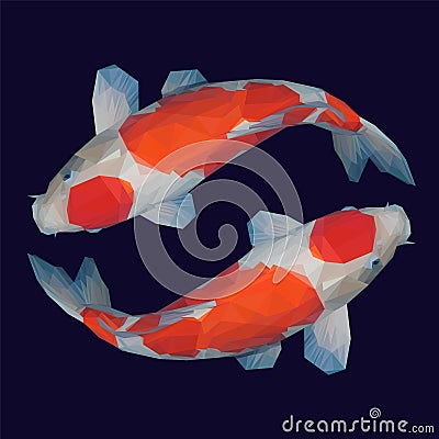 Koi fish in lowpoly style Stock Photo