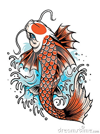 Koi fish tattoo Vector Illustration