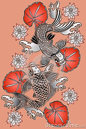 Koi fishes Vector Illustration