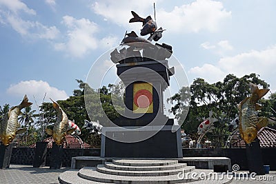 Koi monument koi fish monument in Blitar, East Java Indonesia Editorial Stock Photo