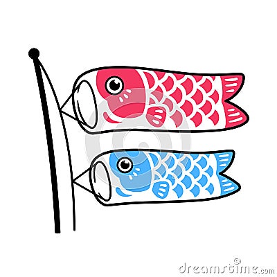 Koinobori fish flag Vector Illustration