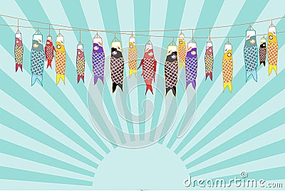 Koinobori japanese flag, illustrations Stock Photo