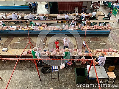 Kok Bazar, literally Green Bazar, located in Almaty, Kazakhstan Editorial Stock Photo