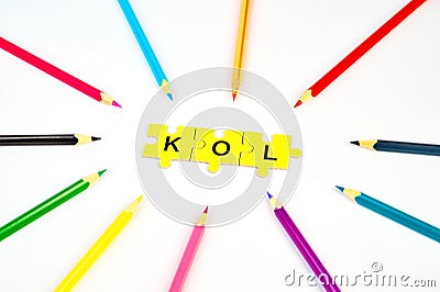 Kol is an abbreviation of a key opinion leader, an influence concept isolated Stock Photo