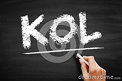 KOL - Key Opinion Leader is a trusted, well-respected influencer with proven experience and expertise in a particular field, Stock Photo