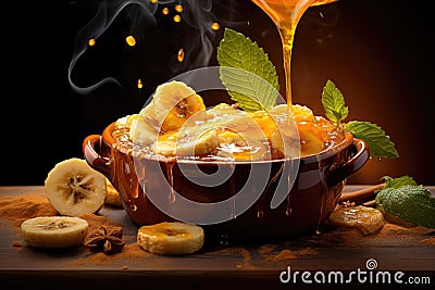 Kolak Pisang Ubi is Banana Sweet Potato Compote Stock Photo