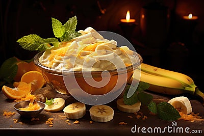 Kolak Pisang Ubi is Banana Sweet Potato Compote Stock Photo