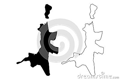 Kolkata City Republic of India, West Bengal State map vector illustration, scribble sketch City of Calcutta map Vector Illustration