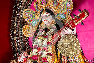 Goddess Saraswati, Kolkata, India Editorial Stock Photo