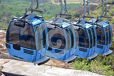 Cable car ride in Jatayu Earth center Stock Photo