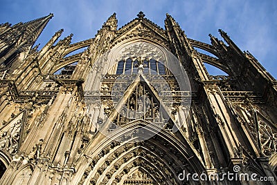 Koln cathedral against the blue sky Stock Photo