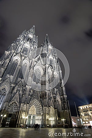 Koln cathedral at night Stock Photo